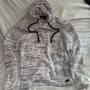 Unisex Marled Knit Hoodie Sweater cozy, like new! #hiking#outdoors#Fast ship!